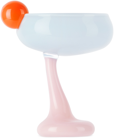Shop Helle Mardahl Pink & Blue Bon Bon With A Twist Cocktail Glass In Blue Jelly & Rose