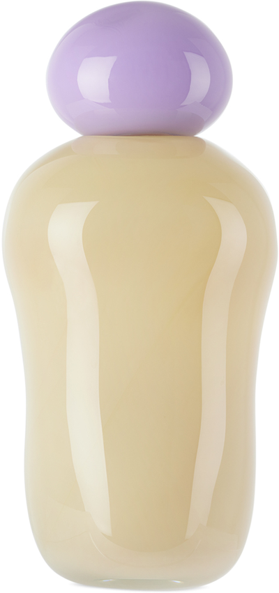 Shop Helle Mardahl Purple & Off-white Bon Bon Mega Vase In Lavendar & Banana