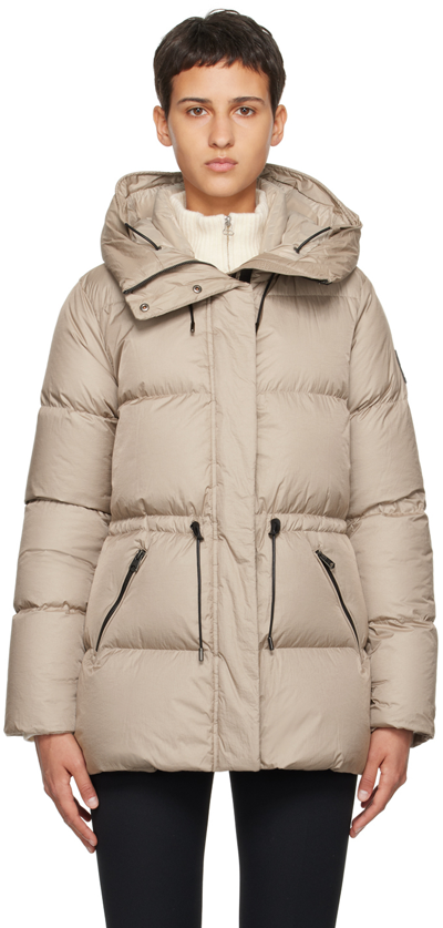 Shop Mackage Taupe Freya Down Jacket In Champagne-champagne