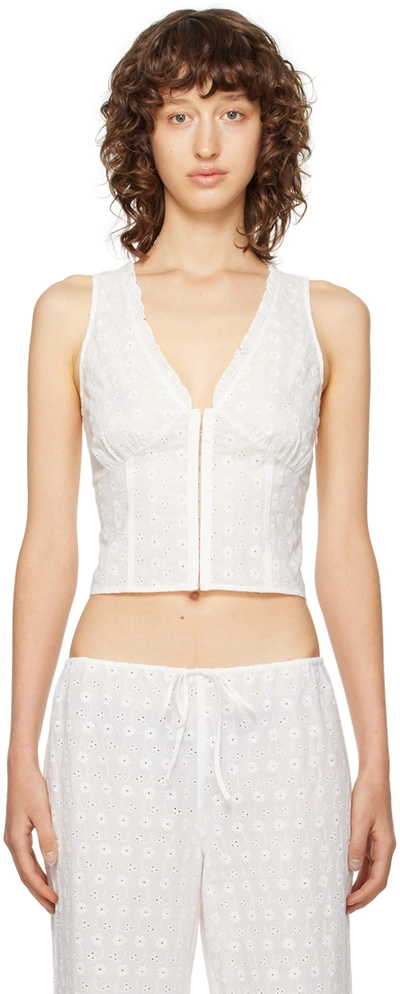 FRANKIES BIKINIS WHITE TEA CAMISOLE 