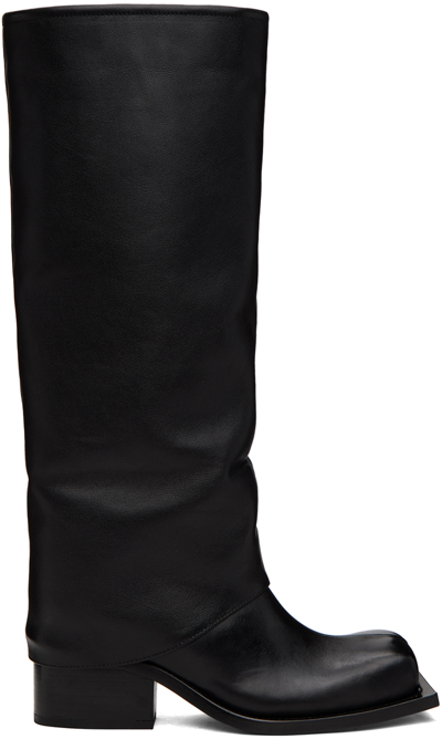 Shop Fidan Novruzova Black Havva Chunky Heel Trouser Boots