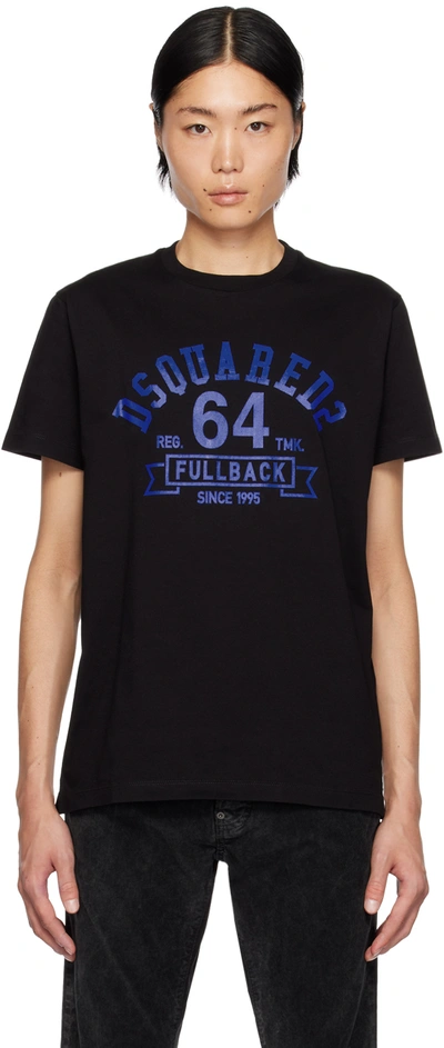 Shop Dsquared2 Black College Cigarette T-shirt In 900 Black