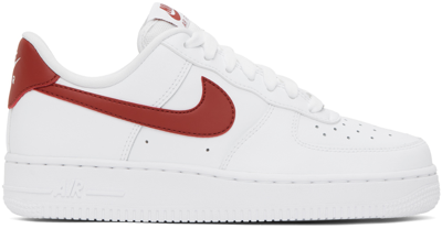 Shop Nike White & Orange Air Force 1 '07 Sneakers In White/rugged Orange