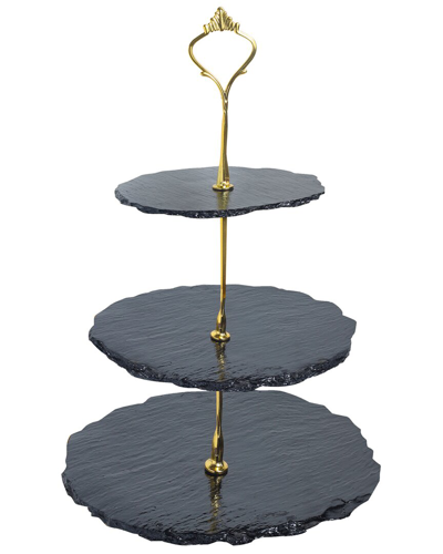 Shop Tiramisu Three-tier Resin Dessert Stand In Black