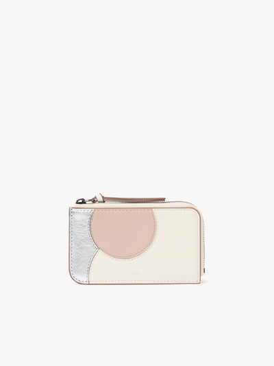 Shop Chloé Moona Small Purse With Card Slots Pink Size Onesize 100% Calf-skin Leather