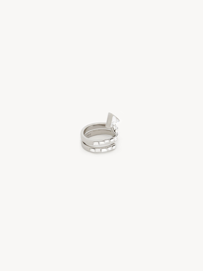 Shop Chloé Thelma Ring Silver Size 6.75 100% Brass, Crystal