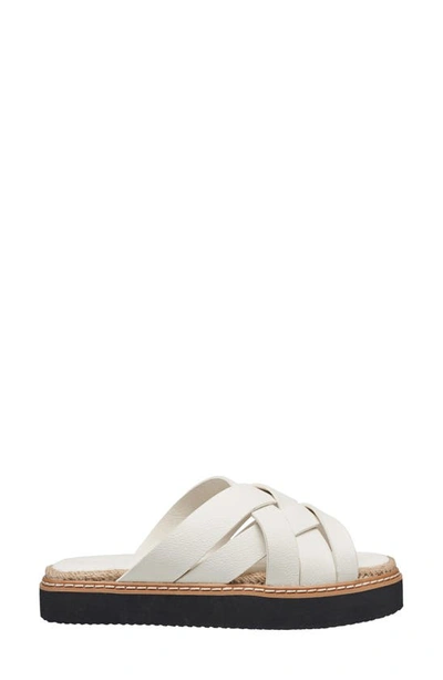 Shop French Connection Weave Faux Leather Slide Sandal In White