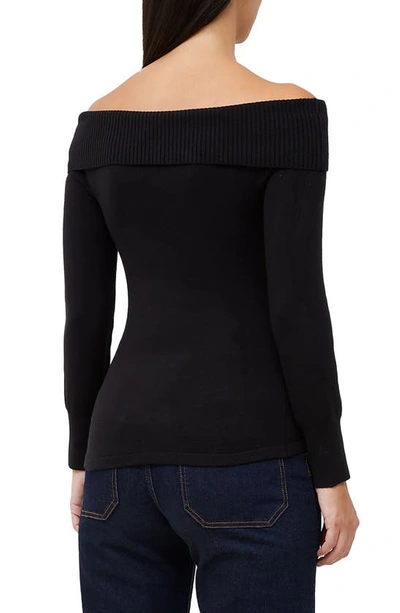 Shop French Connection Baby Soft Off The Shoulder Sweater In Black