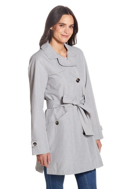 Shop Gallery Belted Raincoat In Black/ White