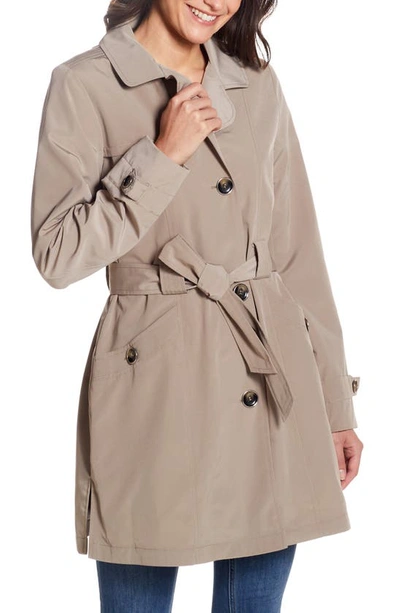 Shop Gallery Belted Raincoat In Mushroom