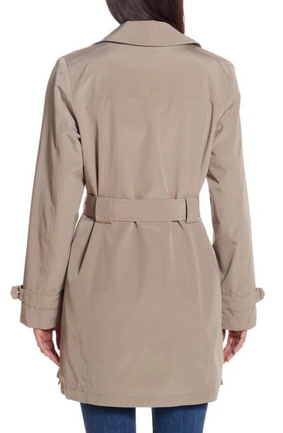 Gallery Belted Raincoat In Mushroom