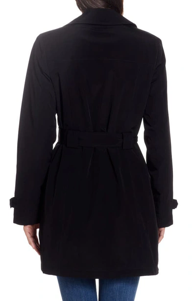 Gallery Belted Raincoat In Black