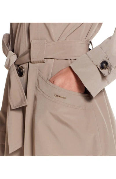Gallery Belted Raincoat In Mushroom