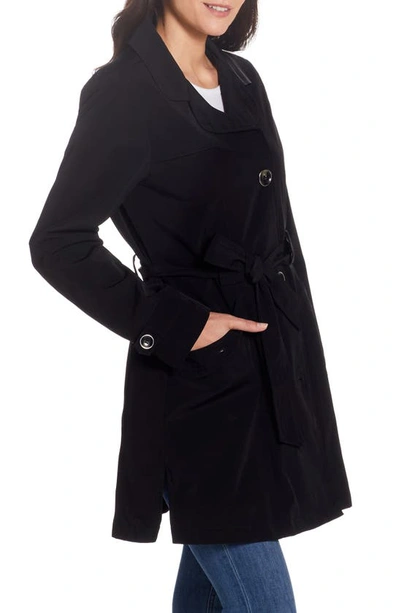 Shop Gallery Belted Raincoat In Black
