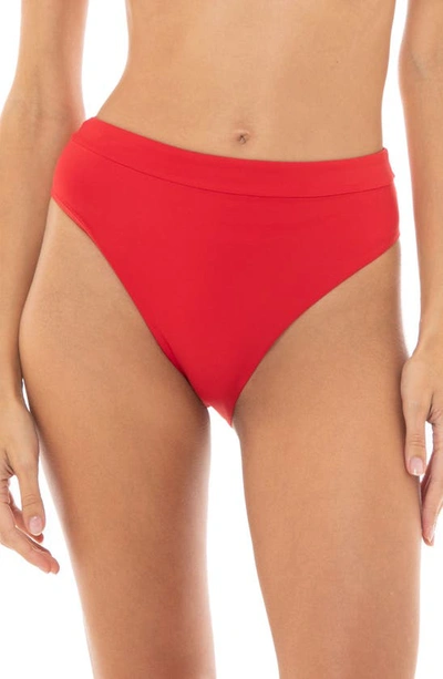 Shop Agua Bendita Penelope High Waist Bikini Bottoms In Red