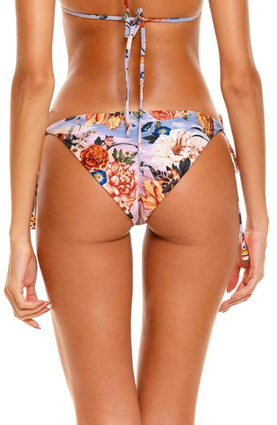 Shop Agua Bendita Alegria Numen Hand Embroidered Side Tie Bikini Bottoms In Multicolor