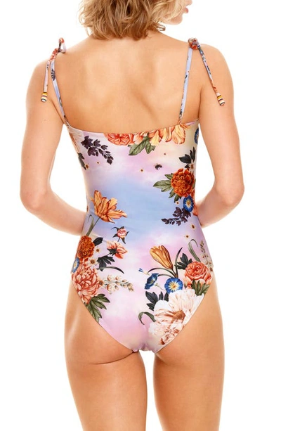 Shop Agua Bendita Kailan Numen Reversible One-piece Swimsuit In Blue/ Pink Multicolor