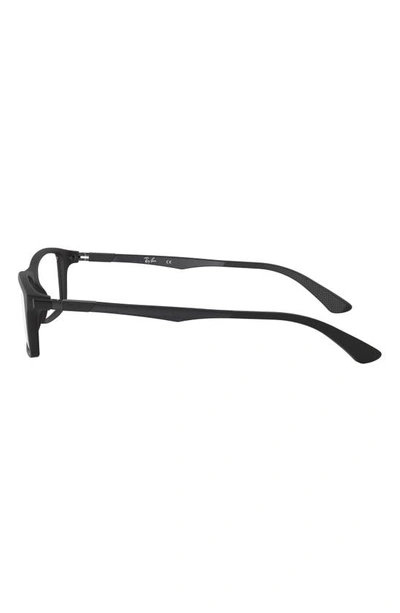 Ray Ban 54mm Rectangular Blue Light Blocking Glasses In Matte Black
