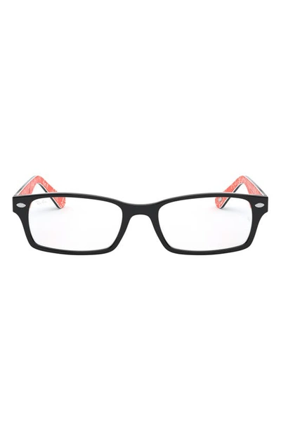Shop Ray Ban Unisex 52mm Rectangular Optical Glasses In Black Red