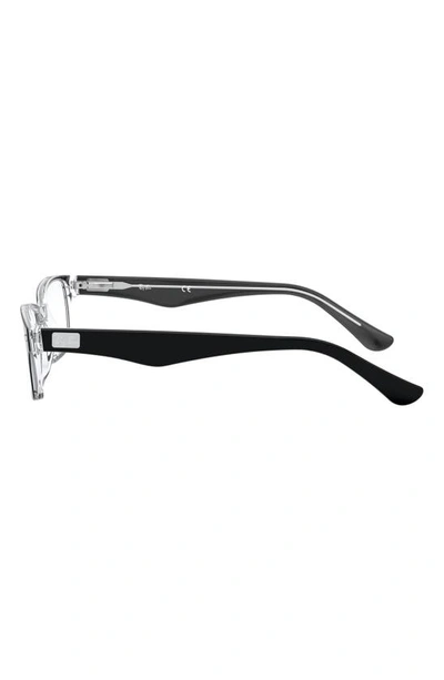 Shop Ray Ban 54mm Rectangular Optical Glasses In Trans Black