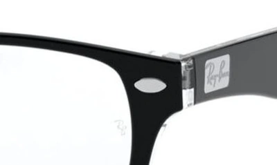 Shop Ray Ban 54mm Rectangular Optical Glasses In Trans Black