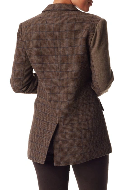 Sam Edelman Women's Braellynn Relaxed Double-breasted Blazer In Chocolate Chip- Minetta Plaid