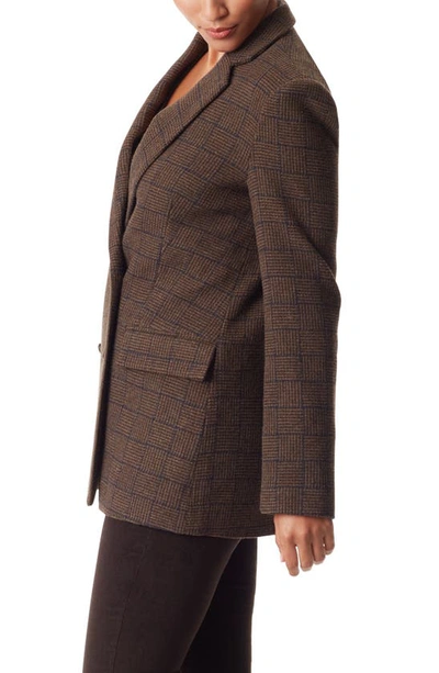 Sam Edelman Women's Braellynn Relaxed Double-breasted Blazer In Chocolate Chip- Minetta Plaid