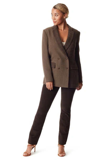 Sam Edelman Women's Braellynn Relaxed Double-breasted Blazer In Chocolate Chip- Minetta Plaid