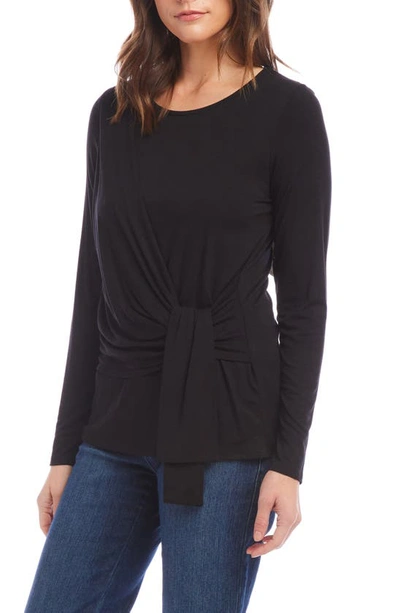 Shop Karen Kane Drape Front Top In Black