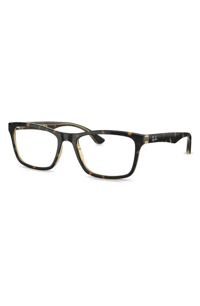 Shop Ray Ban Unisex 53mm Rectangular Optical Glasses In Mixed Yellow