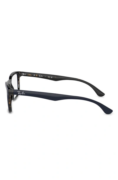 Ray Ban Unisex 53mm Rectangular Optical Glasses In Blue
