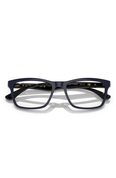 Ray Ban Unisex 53mm Rectangular Optical Glasses In Blue