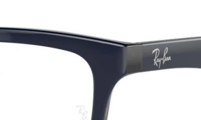 Ray Ban Unisex 53mm Rectangular Optical Glasses In Blue