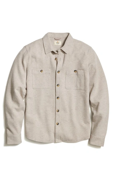 Shop Marine Layer Pacifica Knit Flannel Button-up Overshirt In Oatmeal Neps
