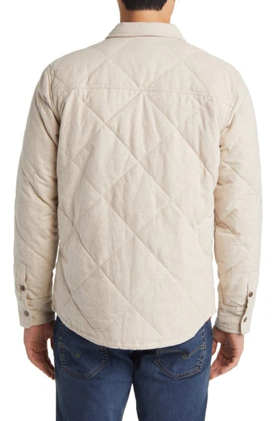 Shop Marine Layer Olin Quilted Snap-up Overshirt In Oatmeal