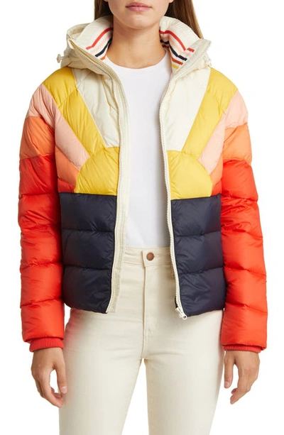 Shop Marine Layer Archive Après Sunset Down Puffer Jacket In Navy Sun