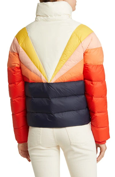 Shop Marine Layer Archive Après Sunset Down Puffer Jacket In Navy Sun