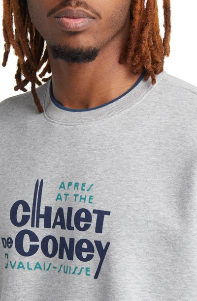 Shop Coney Island Picnic Chalet Fleece Sweatshirt In Light Heather Grey