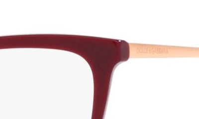 Shop Dolce & Gabbana 54mm Rectangular Optical Glasses In Bordeaux