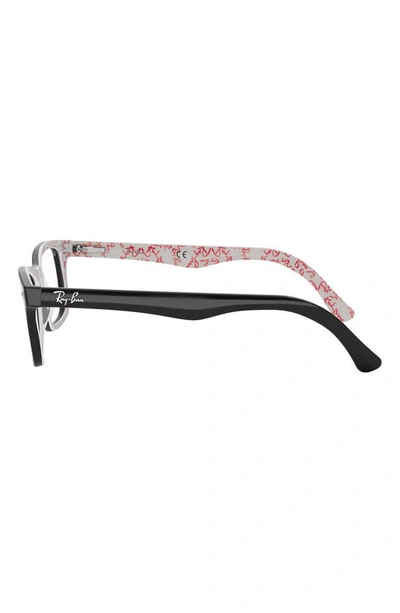 Ray Ban 50mm Square Optical Glasses In Black White