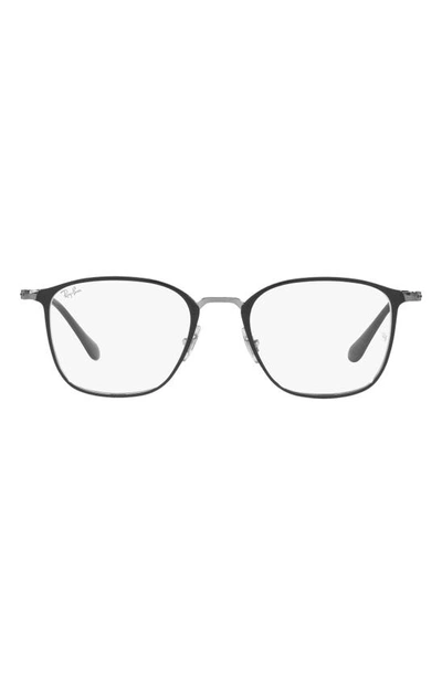 Shop Ray Ban 51mm Square Optical Glasses In Gunmetal
