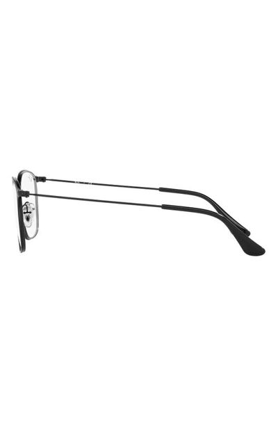 Ray Ban 51mm Square Optical Glasses In Matte Black