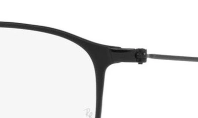Ray Ban 51mm Square Optical Glasses In Matte Black