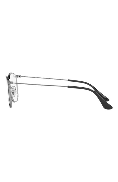 Ray Ban 51mm Square Optical Glasses In Gunmetal