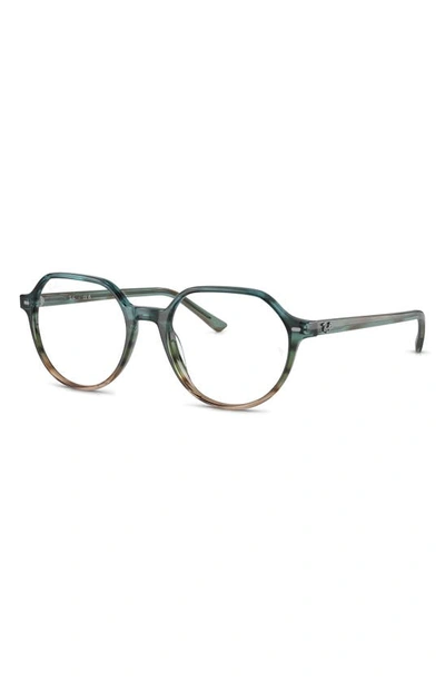 Shop Ray Ban Ray-ban Thalia 49mm Small Round Optical Glasses In Blue Gradient