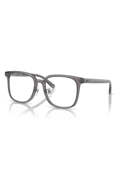 Ray Ban 54mm Square Optical Glasses In Transparent Grey