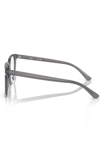 Shop Ray Ban 54mm Square Optical Glasses In Transparent Grey