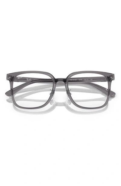 Shop Ray Ban 54mm Square Optical Glasses In Transparent Grey