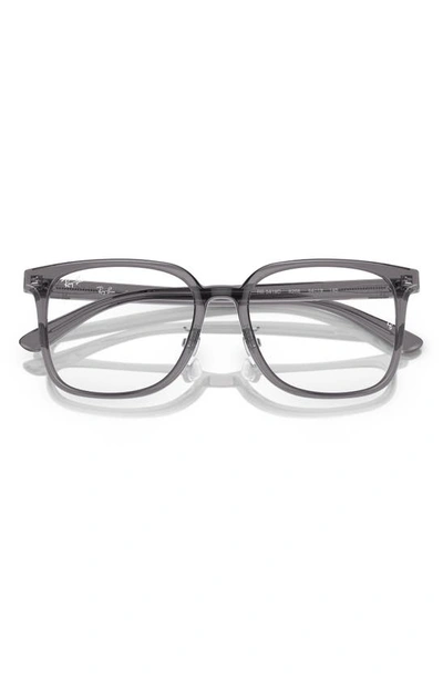 Ray Ban 54mm Square Optical Glasses In Transparent Grey