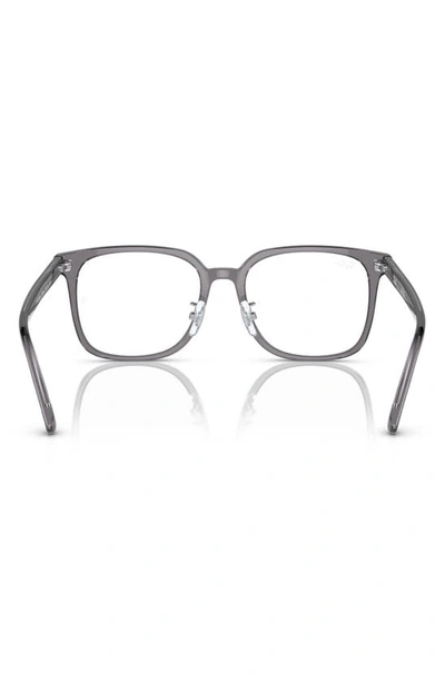 Ray Ban 54mm Square Optical Glasses In Transparent Grey